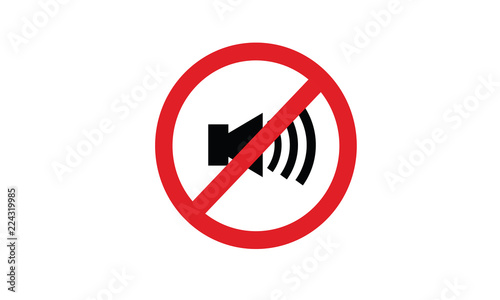 Do not be loud prohibition sign no sound silence please