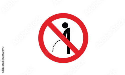 No peeing prohibition sign ban vector illustration 