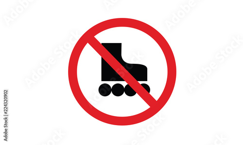 No roller skating prohibition sign ban
