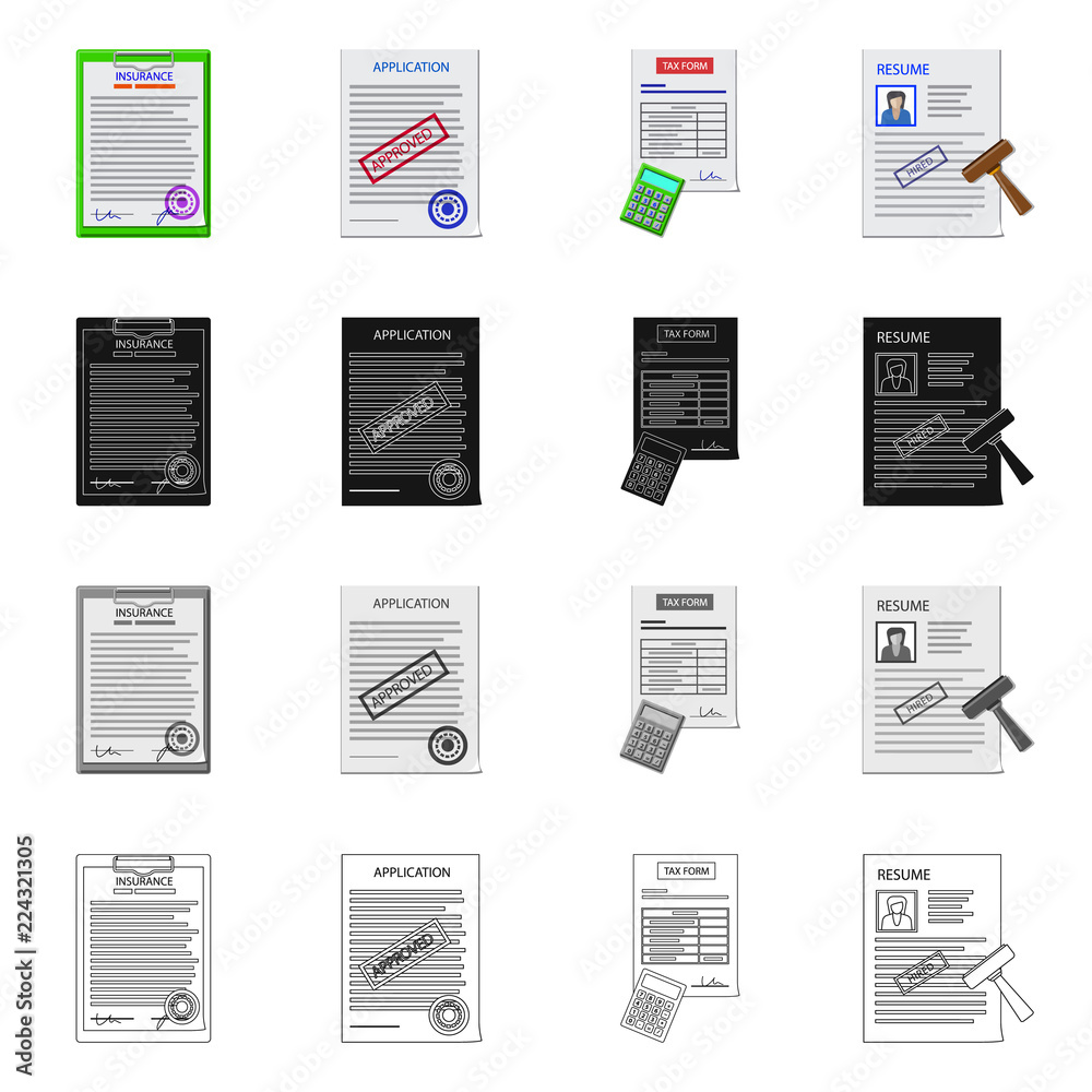 Vector design of form and document logo. Set of form and mark stock symbol for web. Vector design of form and document logo. Set of form and mark stock symbol for web.
