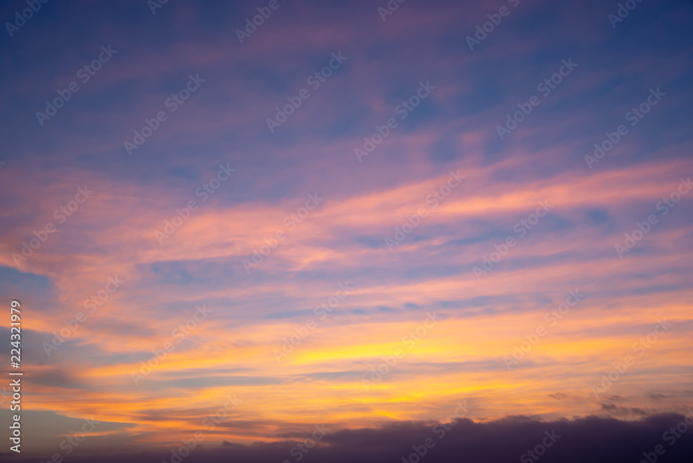 Colorful sky with clouds at sunset
