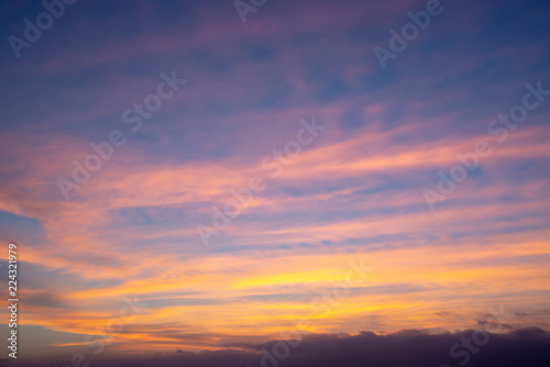 Colorful sky with clouds at sunset