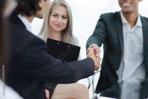 closeup.handshake of business partners.the concept of cooperation