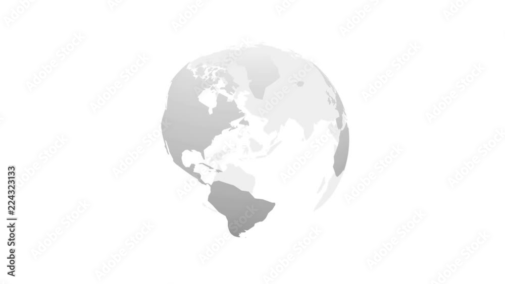 abstract silver planet earth globe icon animation