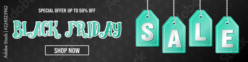 Black Friday Sale - banner with background. Vector.