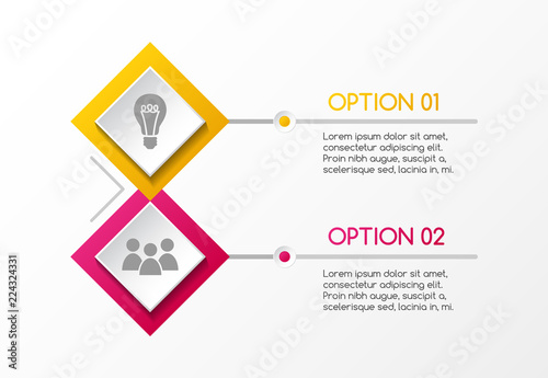 Colorful infographic layout with business icons. Vector.