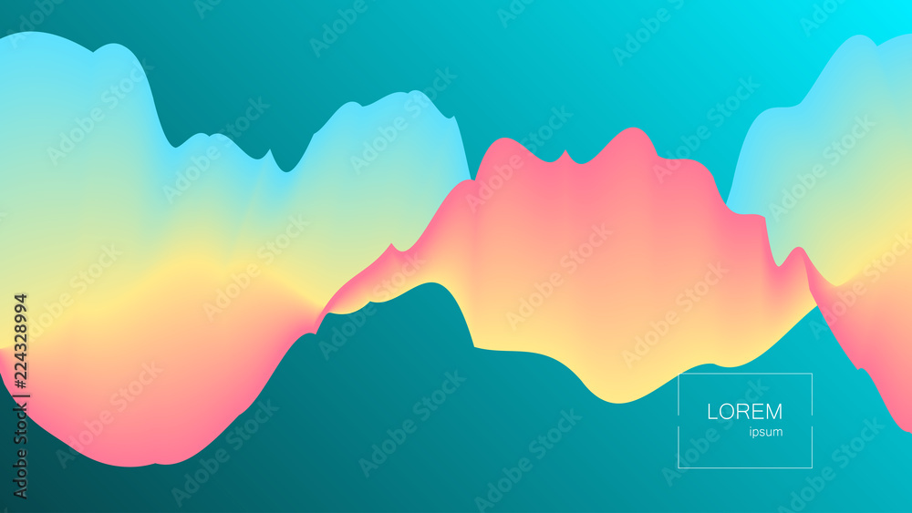 Abstract liquid shape background with 3D Effect. Fluid design vector illustration
