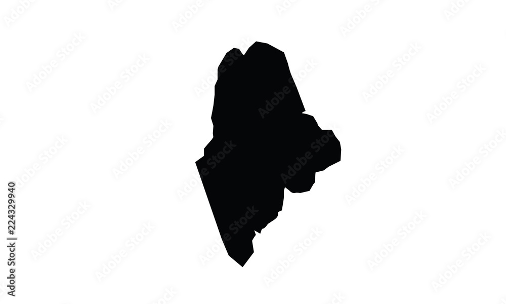 Maine outline map black USA state borders black vector illustration
