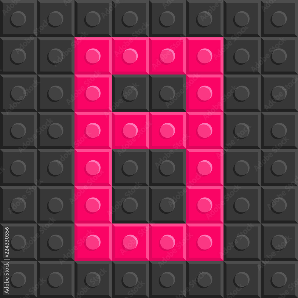 Puzzle building Blocks number eight, flat design Puzzle building Blocks number eight, flat design