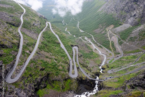 Trollstigen landscape along Country Road 63 in Norway photo