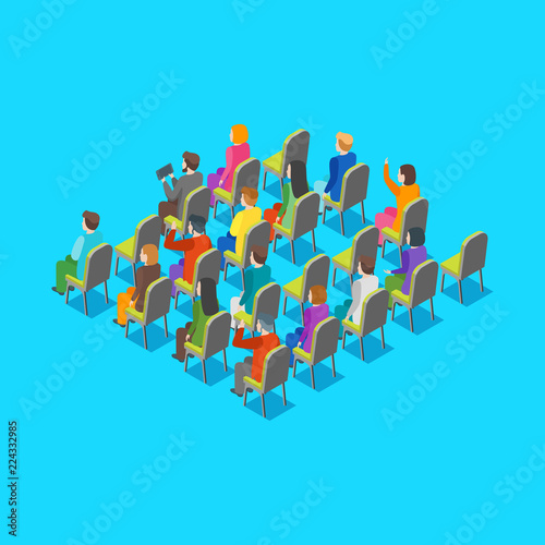Politician Business Audience Concept 3d Isometric View. Vector