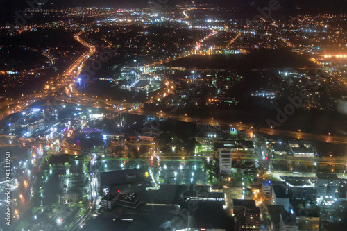 Auckland at night as seen from the air, New Zealand © jovannig