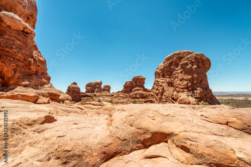 Rock formations inside Arches National Park  USA