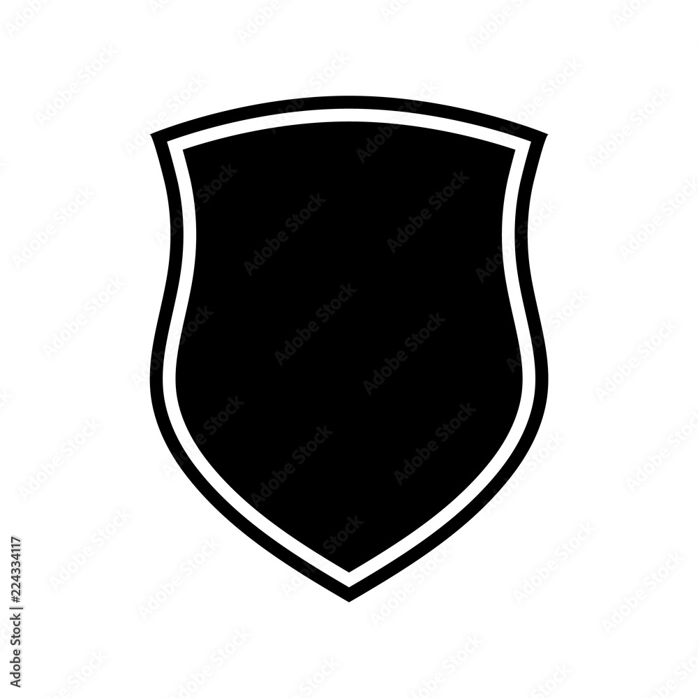 Shield icon, silhouette, logo on white background