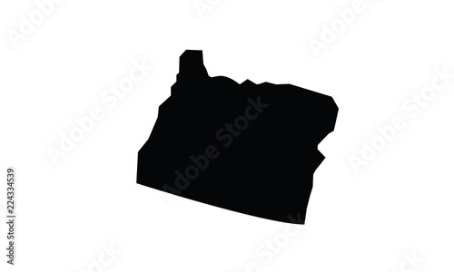 Oregon outline map black USA state borders black vector illustration