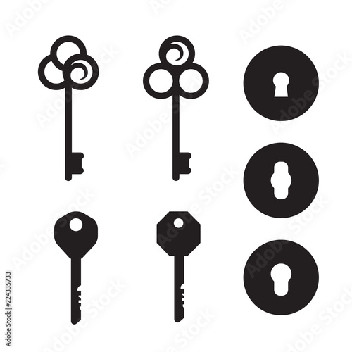 Vintage keys and keyholes signs for logo