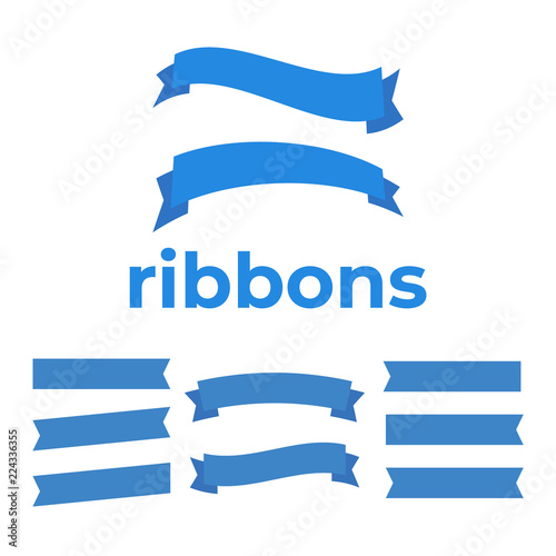 Set of ribbons for anniversary. Banner ribbon vector