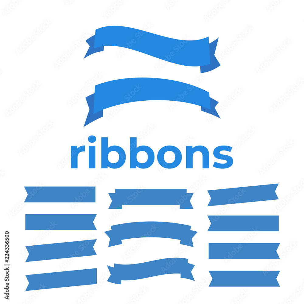 Vector Ribbon Set on white background. Banner ribbon vector set