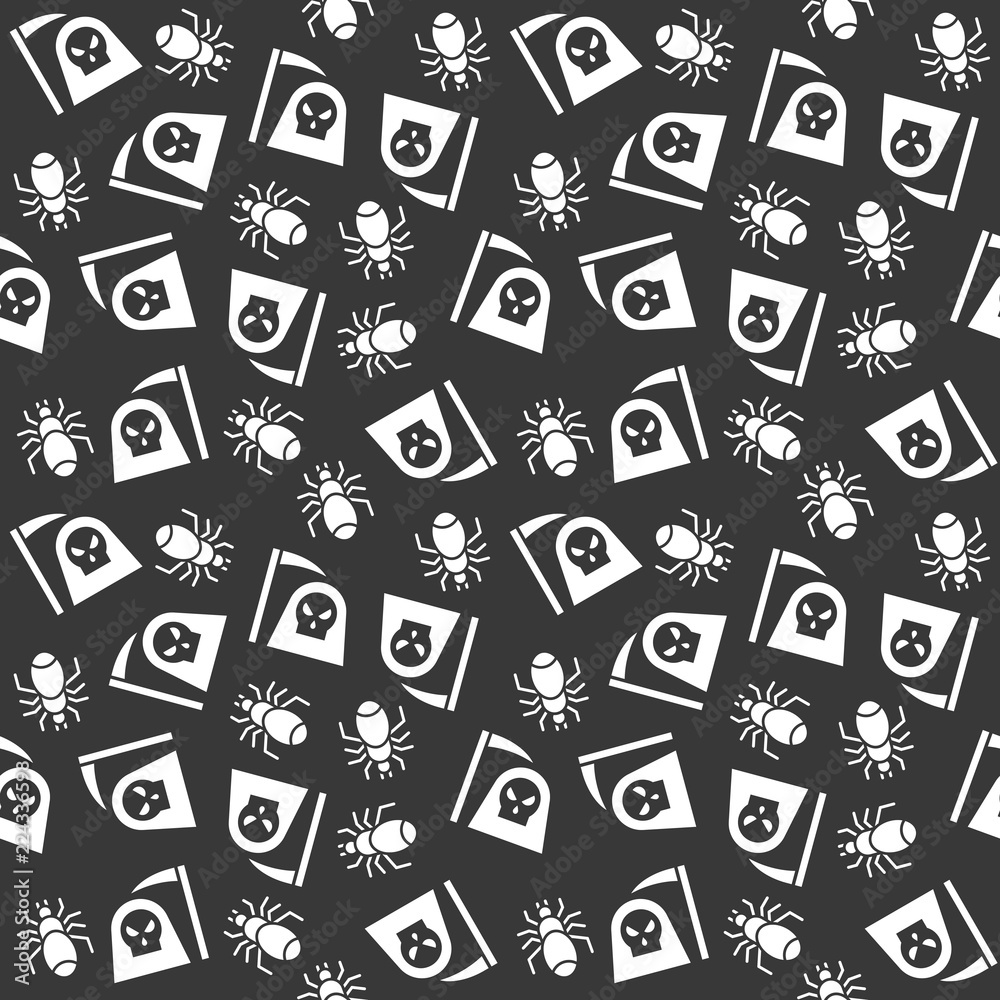 spider and angel of death, Halloween seamless pattern, flat design with clipping mask spider and angel of death, Halloween seamless pattern, flat design with clipping mask