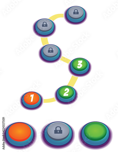 Level indicators for game ui, map pointers