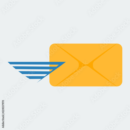 Icon of the covert. The icon for sending a message or an email. Vector image.