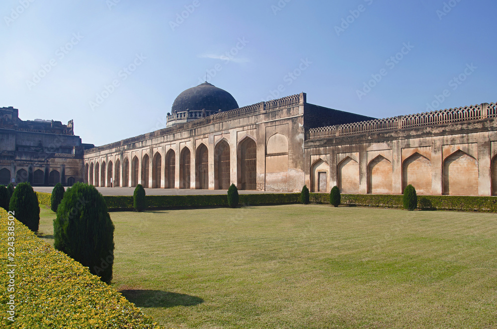 Beautiful view of Solah Khambha Mosque, Located inside the fort, Bidar, Karnataka