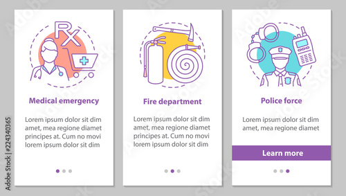 Public services onboarding mobile app page screen with linear co
