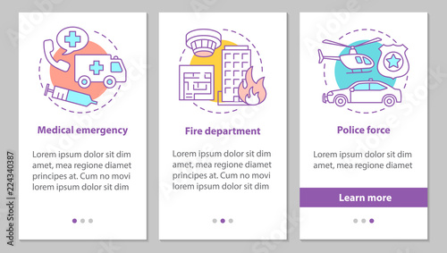 Public services onboarding mobile app page screen with linear co