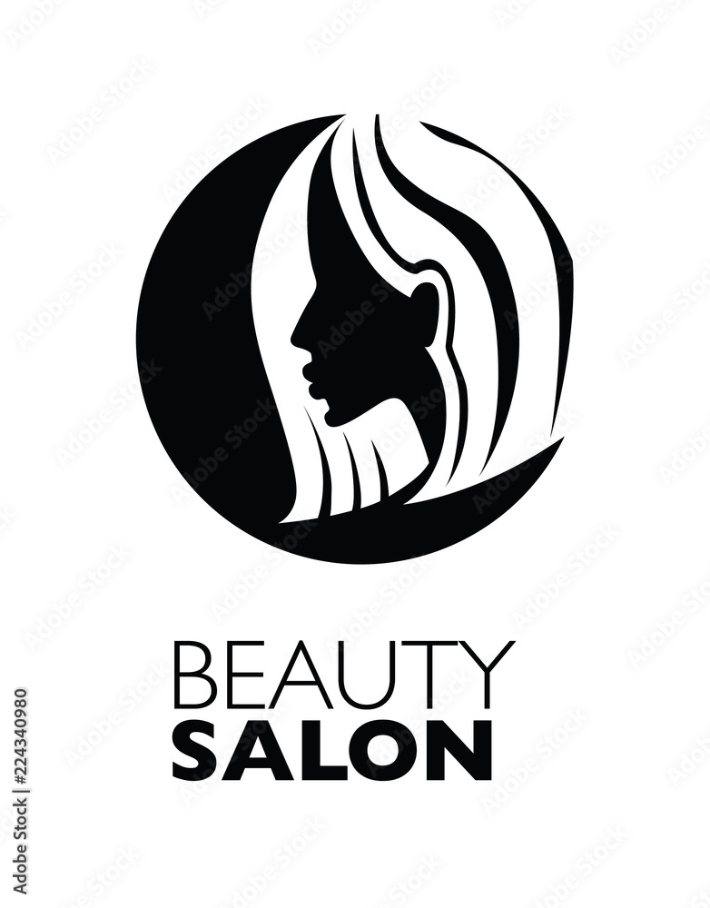Obraz premium Illustration of woman with beautiful hair - can be used as a logo for beauty salon / spa
