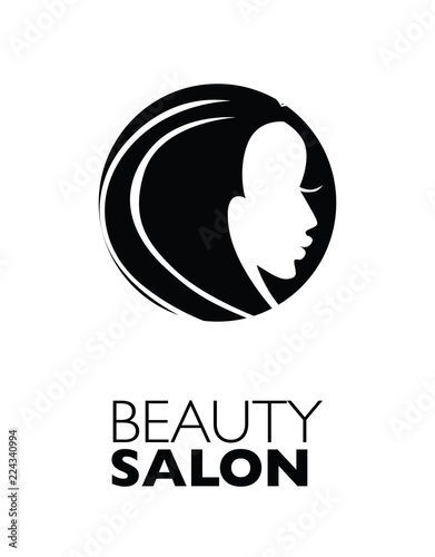  Illustration of woman with beautiful hair - can be used as a logo for beauty salon / spa © Chakraborty