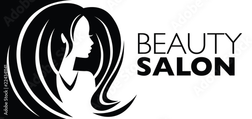  Illustration of woman with beautiful hair - can be used as a logo for beauty salon / spa