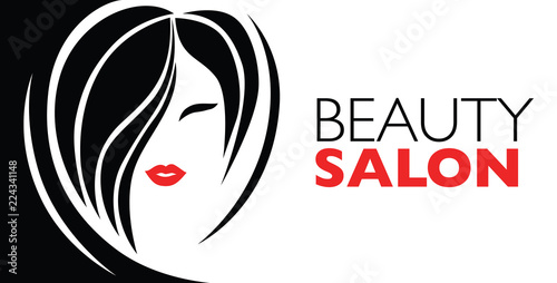  Illustration of woman with beautiful hair - can be used as a logo for beauty salon / spa