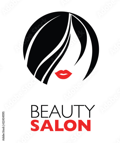  Illustration of woman with beautiful hair - can be used as a logo for beauty salon   spa