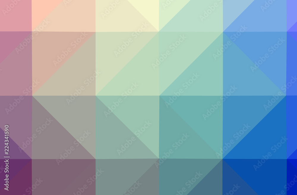 Fototapeta premium Illustration of blue abstract low poly beautiful multicolor background.