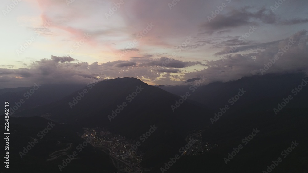  Beautiful mountain landscape, aerial view