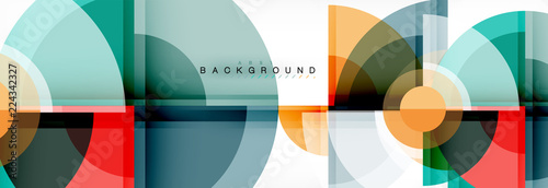 Abstract background - multicolored circles, trendy minimal geometric design