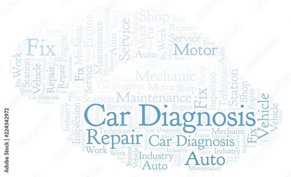 Obraz premium Car Diagnosis word cloud.