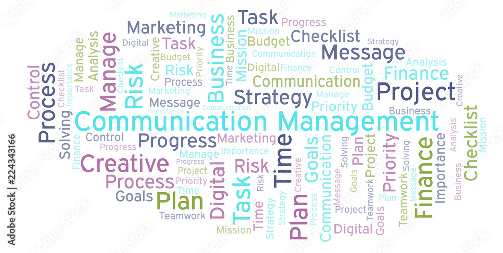 Obraz premium Communication Management word cloud, made with text only.