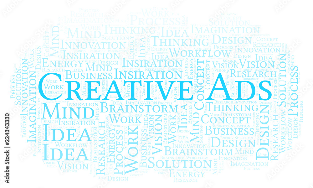 Fototapeta premium Creative Ads word cloud, made with text only.