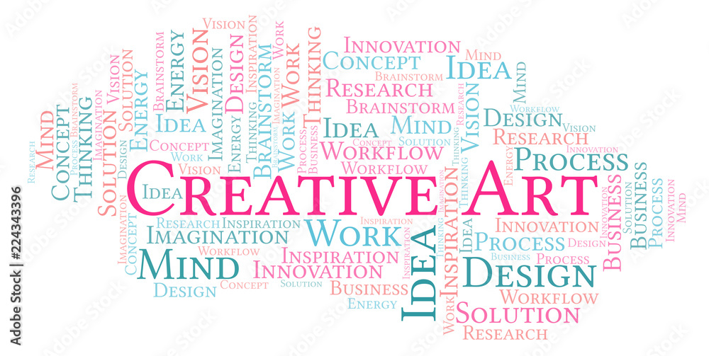 Fototapeta premium Creative Art word cloud, made with text only.