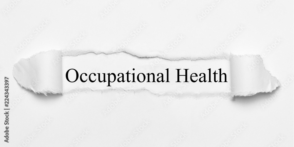 Obraz premium Occupational Health on white torn paper