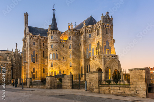 Photos Famous landmark Astorga Epsiscopal Palace, in Astorga, Leon, Spain