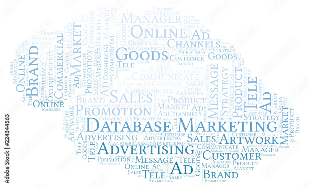 Obraz premium Word cloud with text Database Marketing.