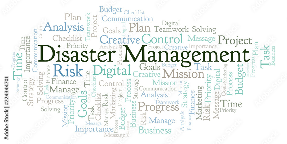 Obraz premium Disaster Management word cloud, made with text only.