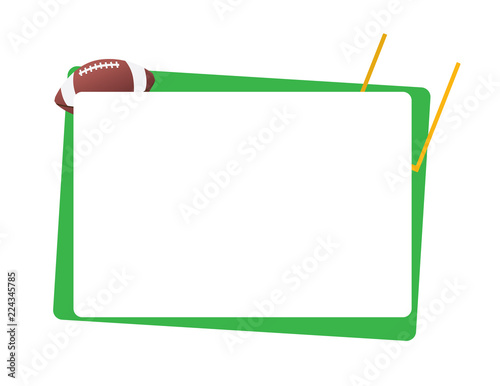 American football green frame isolated