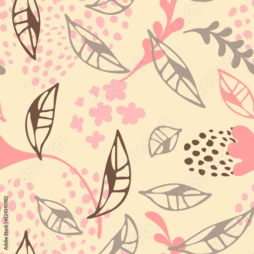Contemporary floral seamless pattern. Cute wallpaper design 