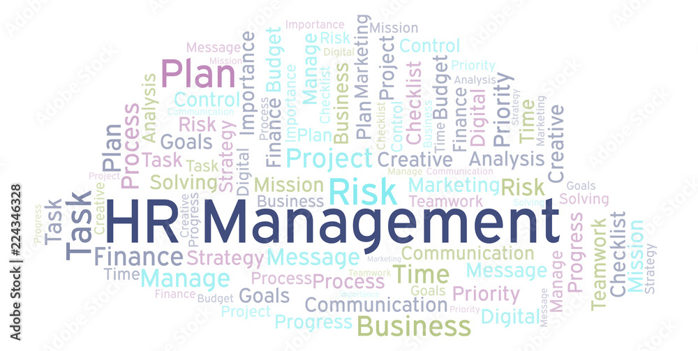HR Management word cloud, made with text only.