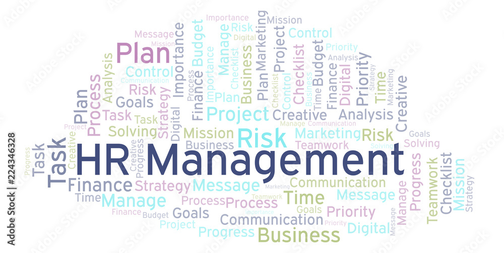 Obraz premium HR Management word cloud, made with text only.