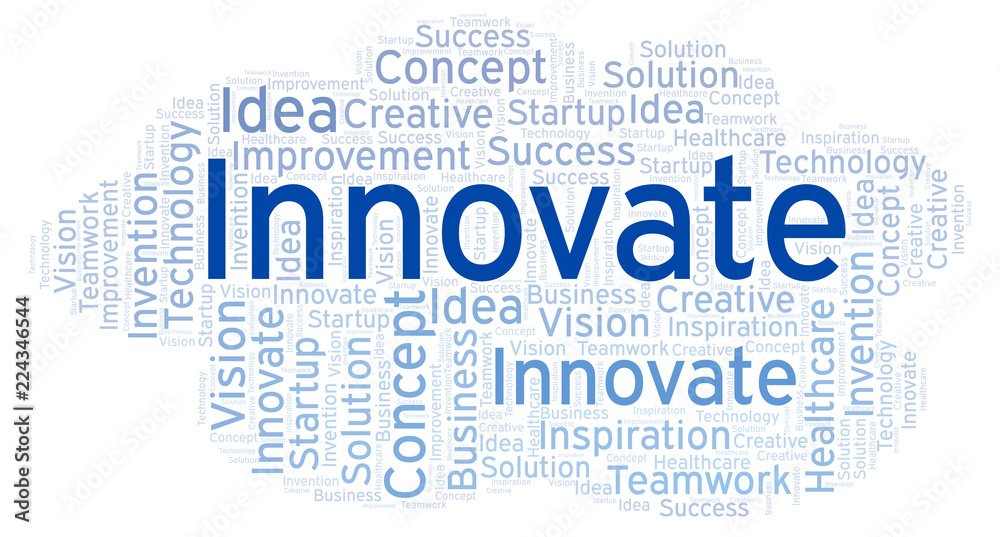 Fototapeta premium Innovate word cloud, made with text only.