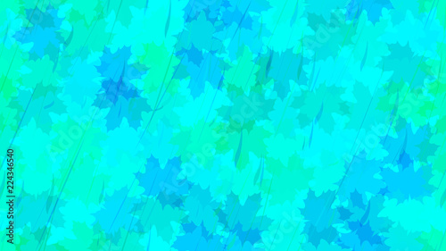 Flying maple leaves, raindrops. Autumn pattern. The idea of design of tiles, wallpaper, packaging, textiles, background.